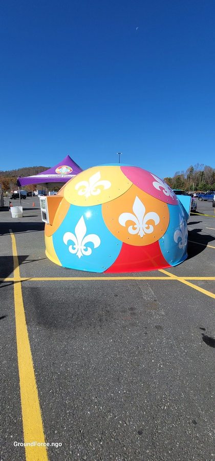 Ground Force humanitarian aid dome setup
